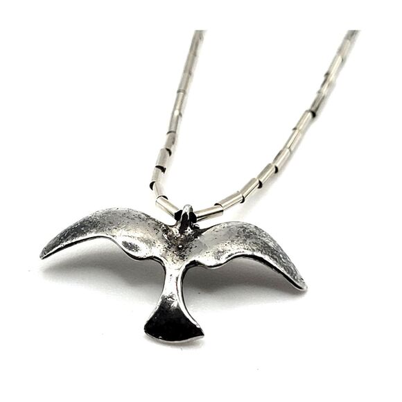 Native American Sterling Silver Bird Totem Fetish Necklace 14in - Picture 2 of 5